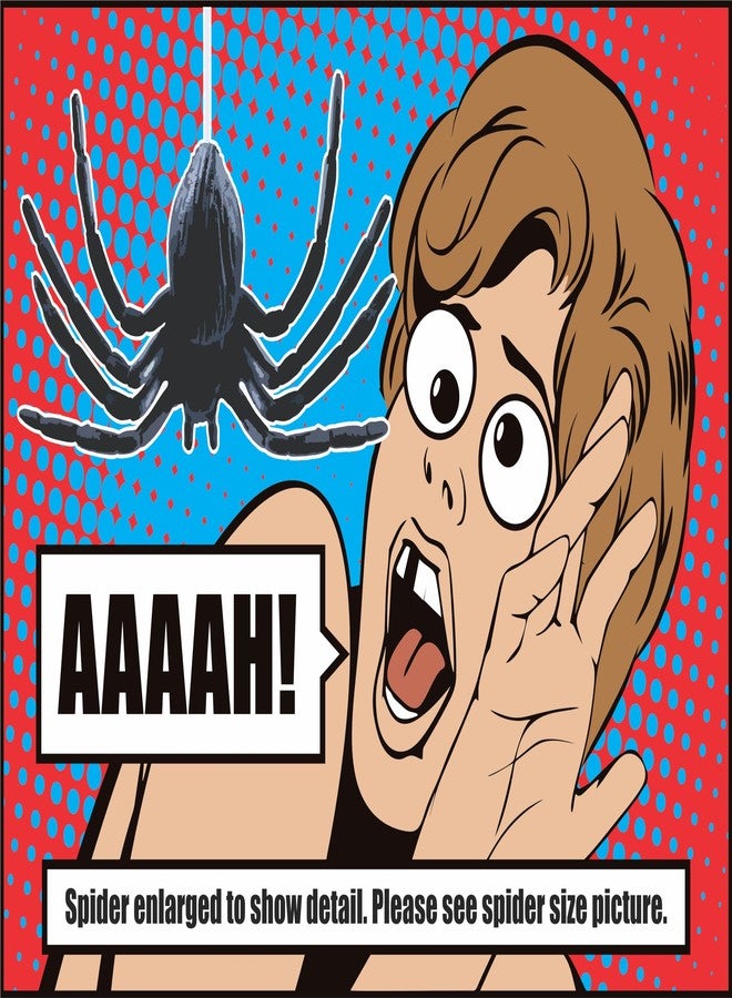 Larkmo Fake Spider Prank Kit - Telescoping Antenna Stick & Adjustable Web String Length, Real Looking Spider Drops Down from Web - Funny Joke for Kids, Men & Women, Great for Office, Class, Parties & More - Image 2